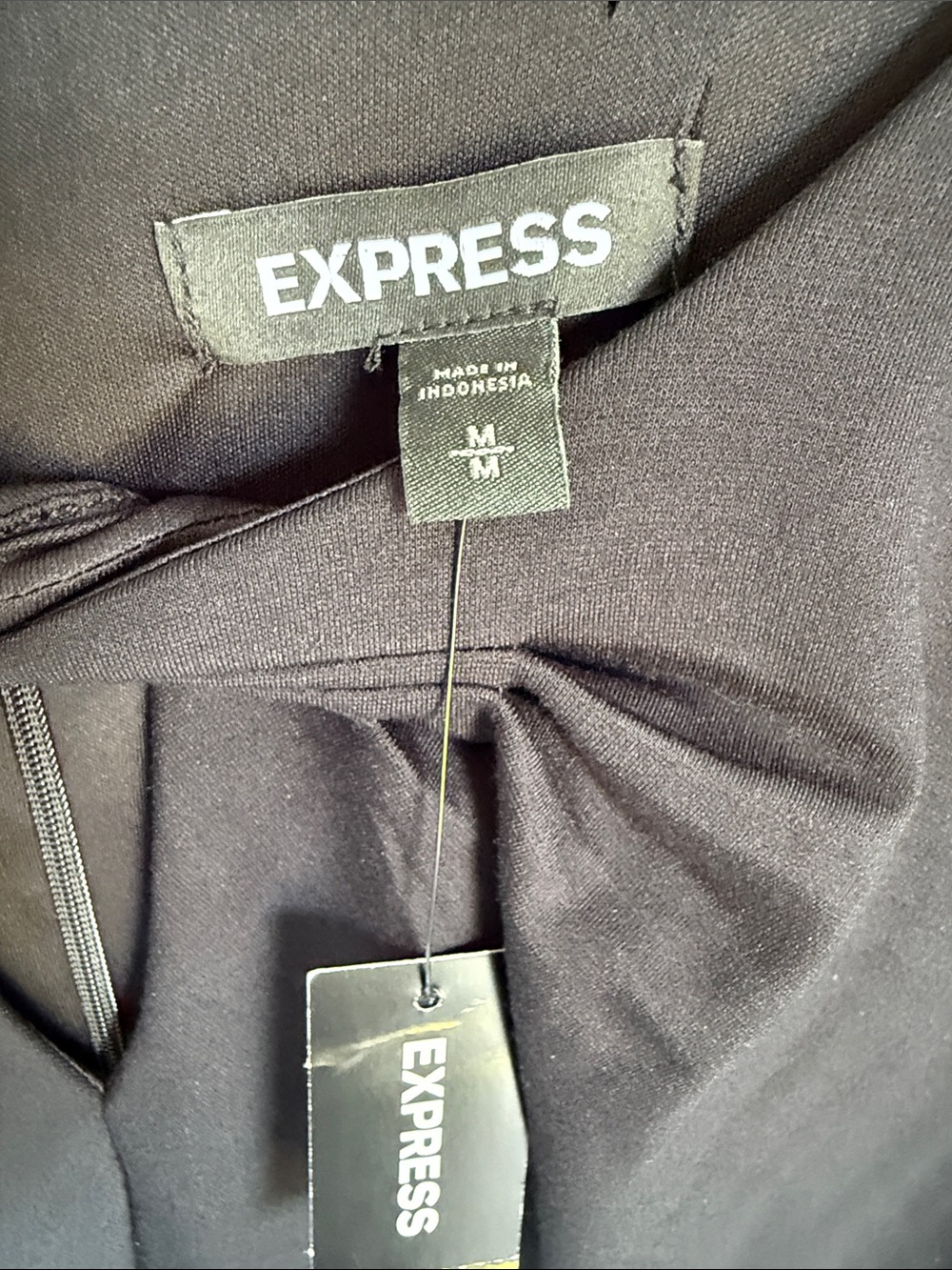 Express Black Dress with Bow Neck Size M - Picture 3 of 6